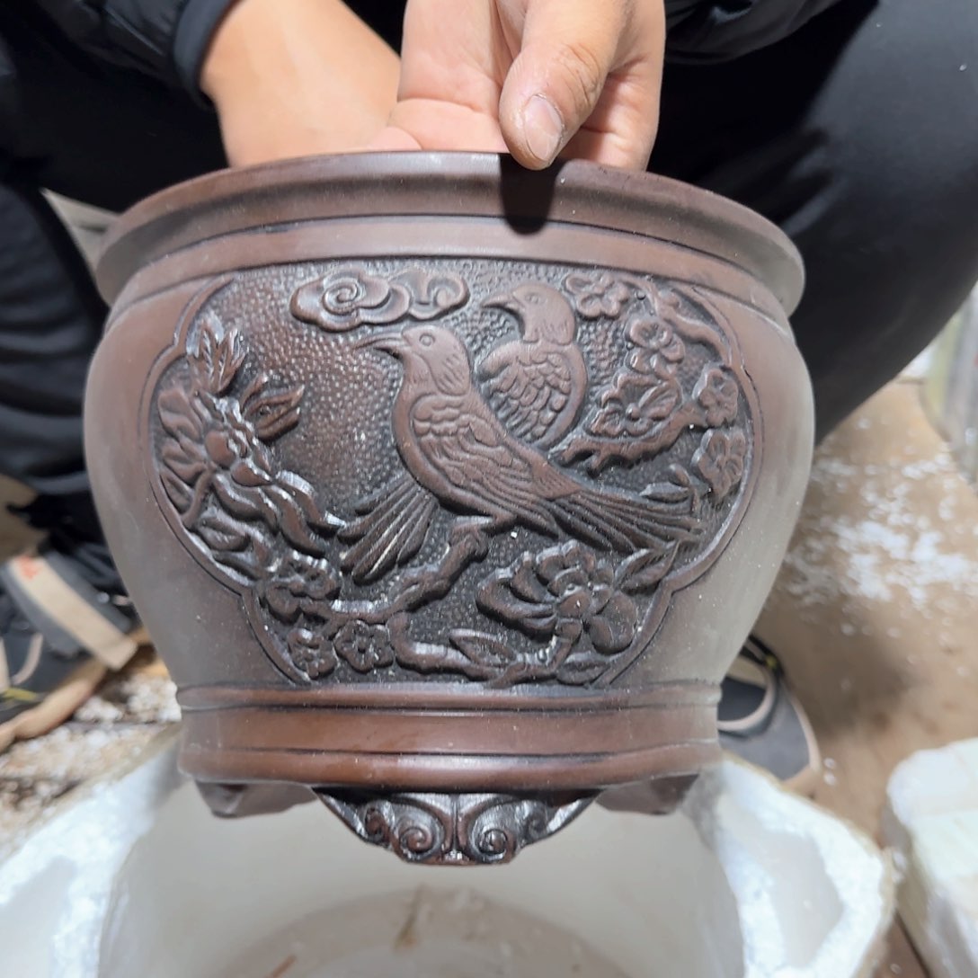 紫砂花盆瑕疵是我最