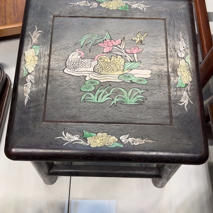 木鸳鸯戏水富贵凳