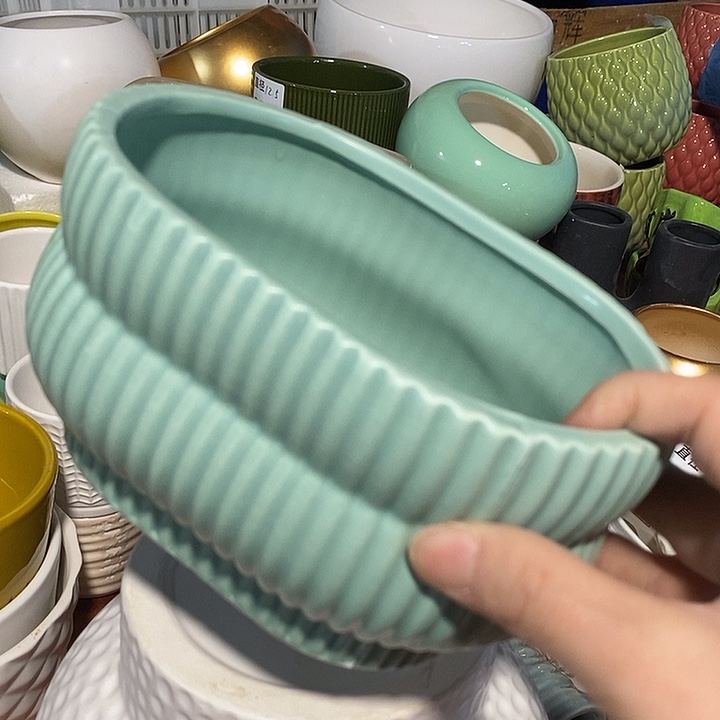 摆件陶陶盆有孔 瑕疵介意勿拍