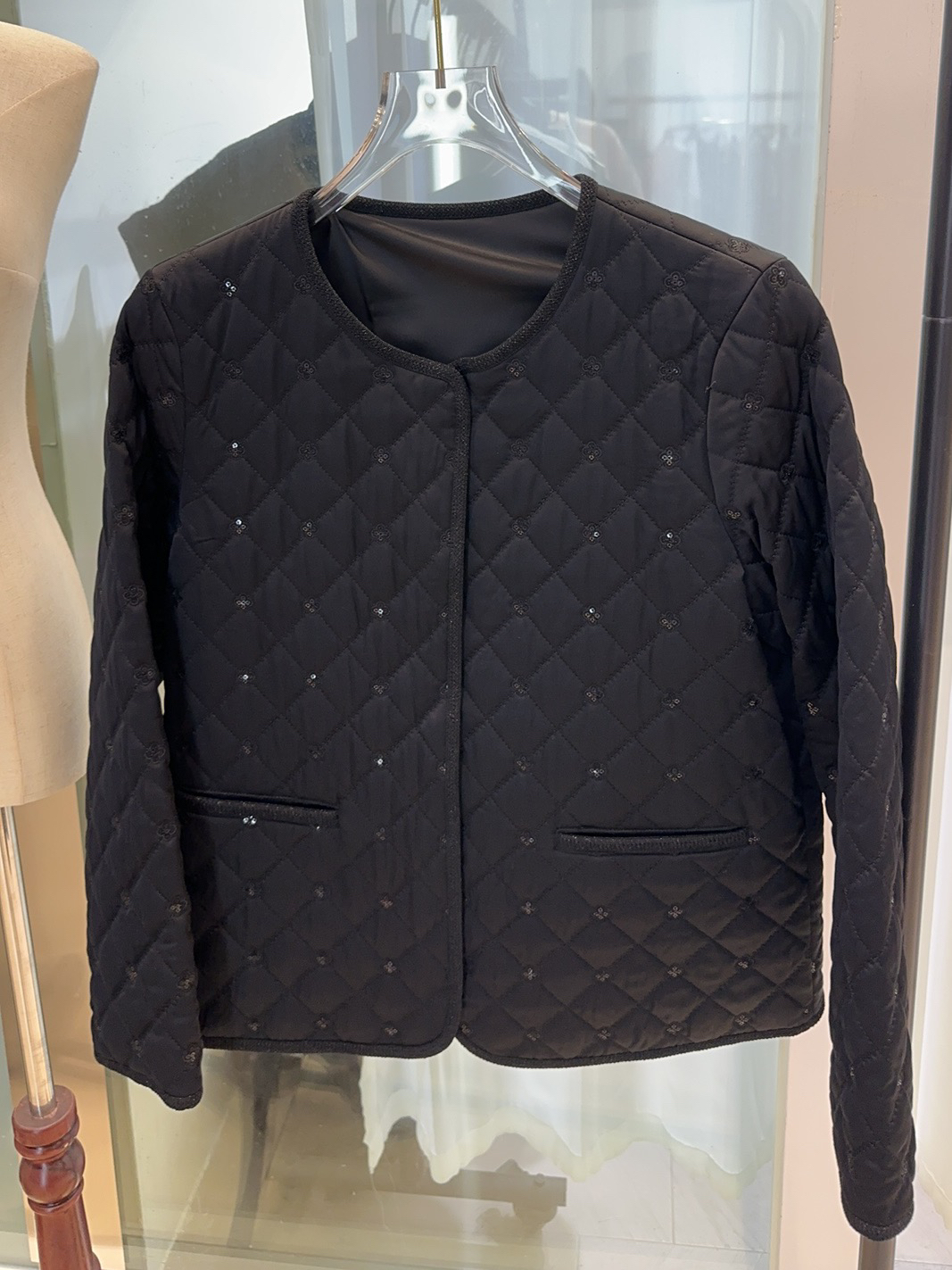 高端定制短香风优雅外套短款菱形格