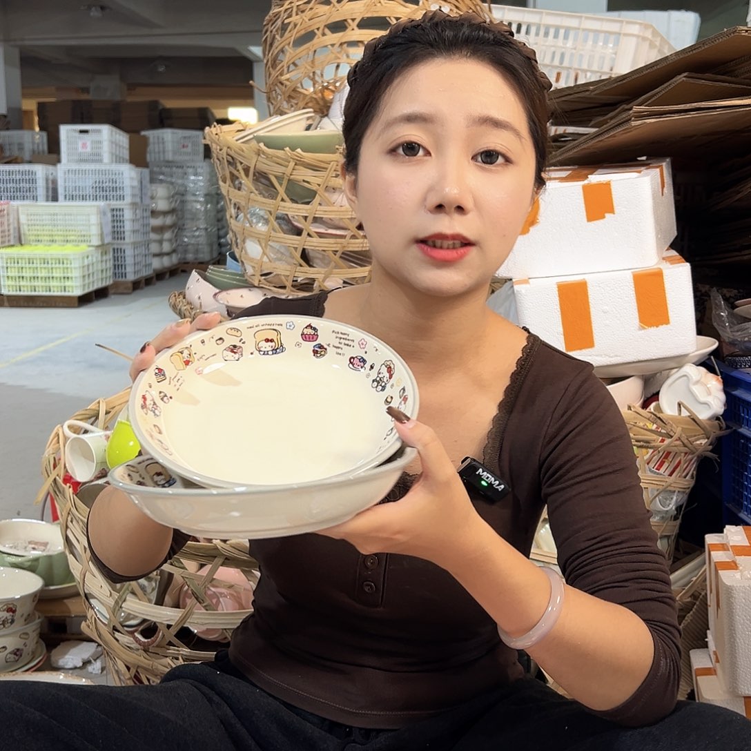 摆件潮州陶瓷工厂微瑕8寸