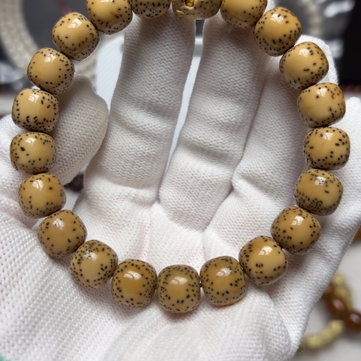 吊坠星月菩提11*10双留白土豪金阿呆手串