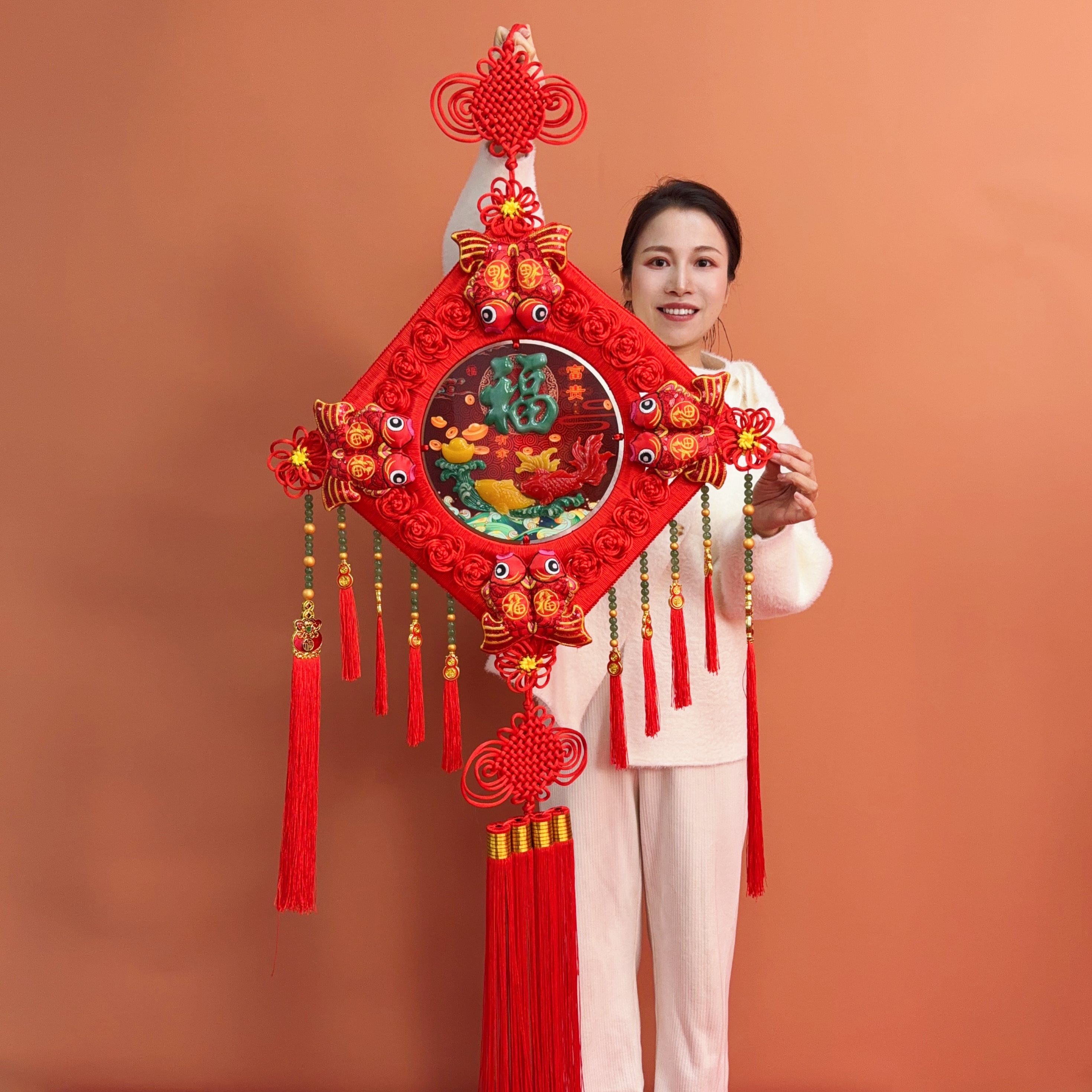 【金玉满堂】【超大号仿玉中国结】纯手工中国结搬家结婚过年高档挂件