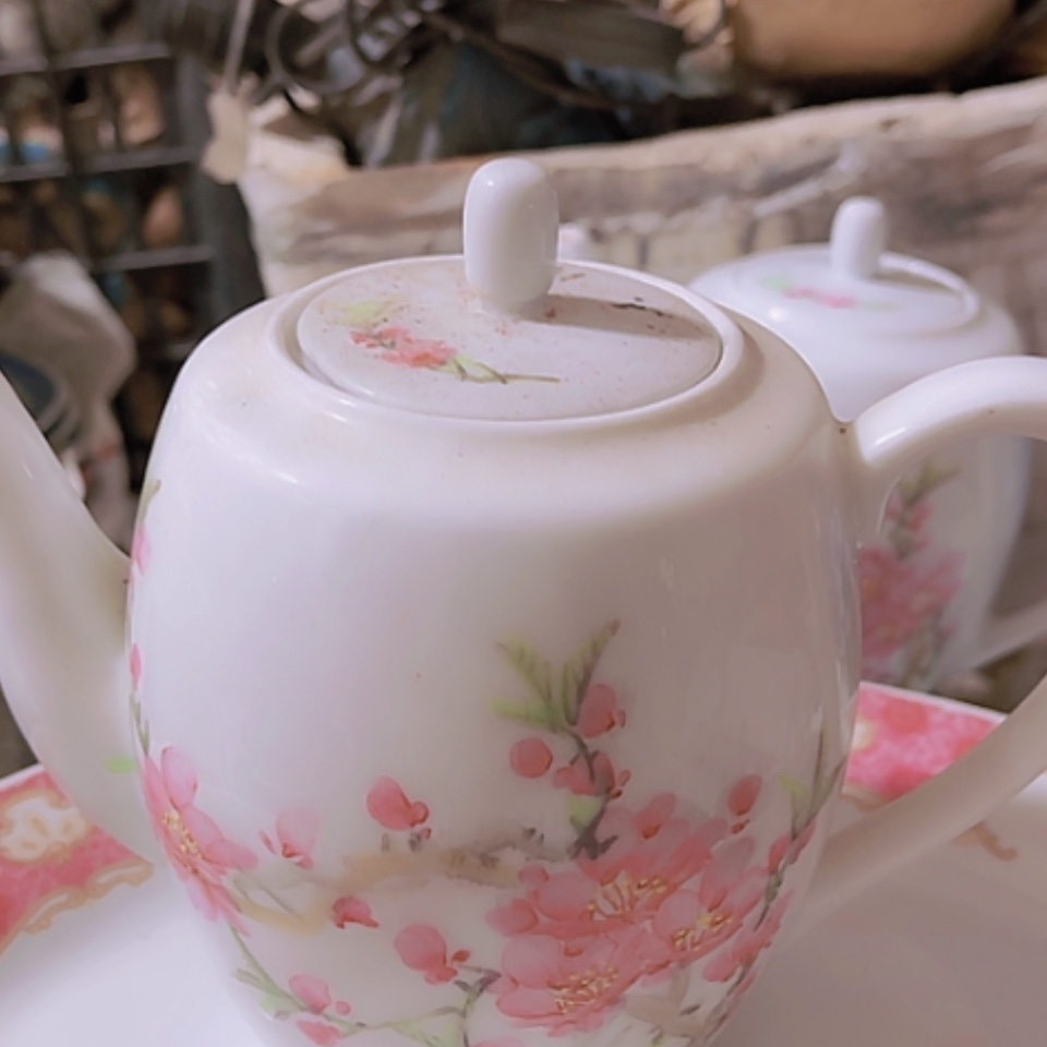 【闪购商品】紫砂盖碗桃花茶壶