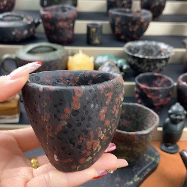 赏**茶天然梅花玉茶杯茶杯茶杯