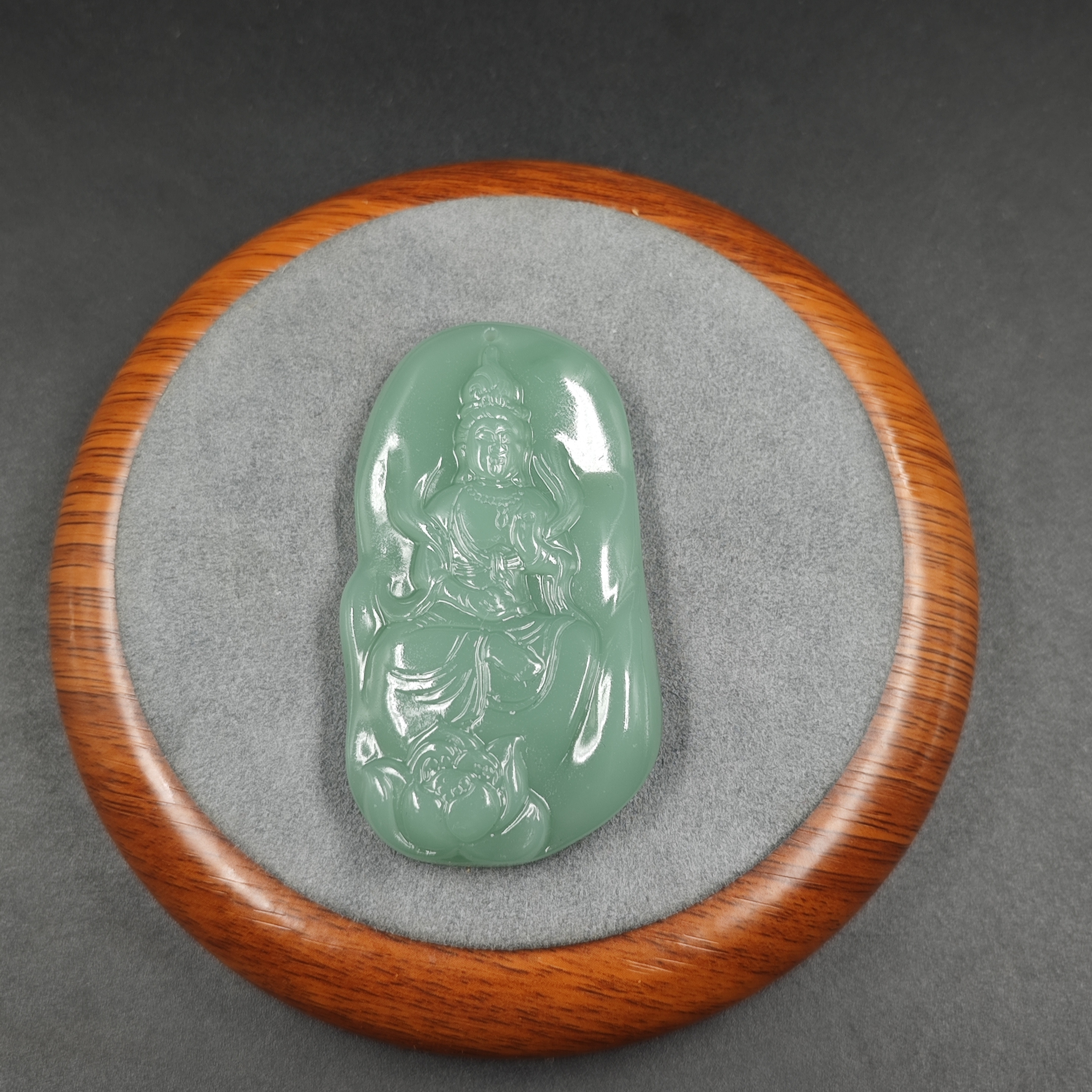 且末蓝坐莲花观音30048