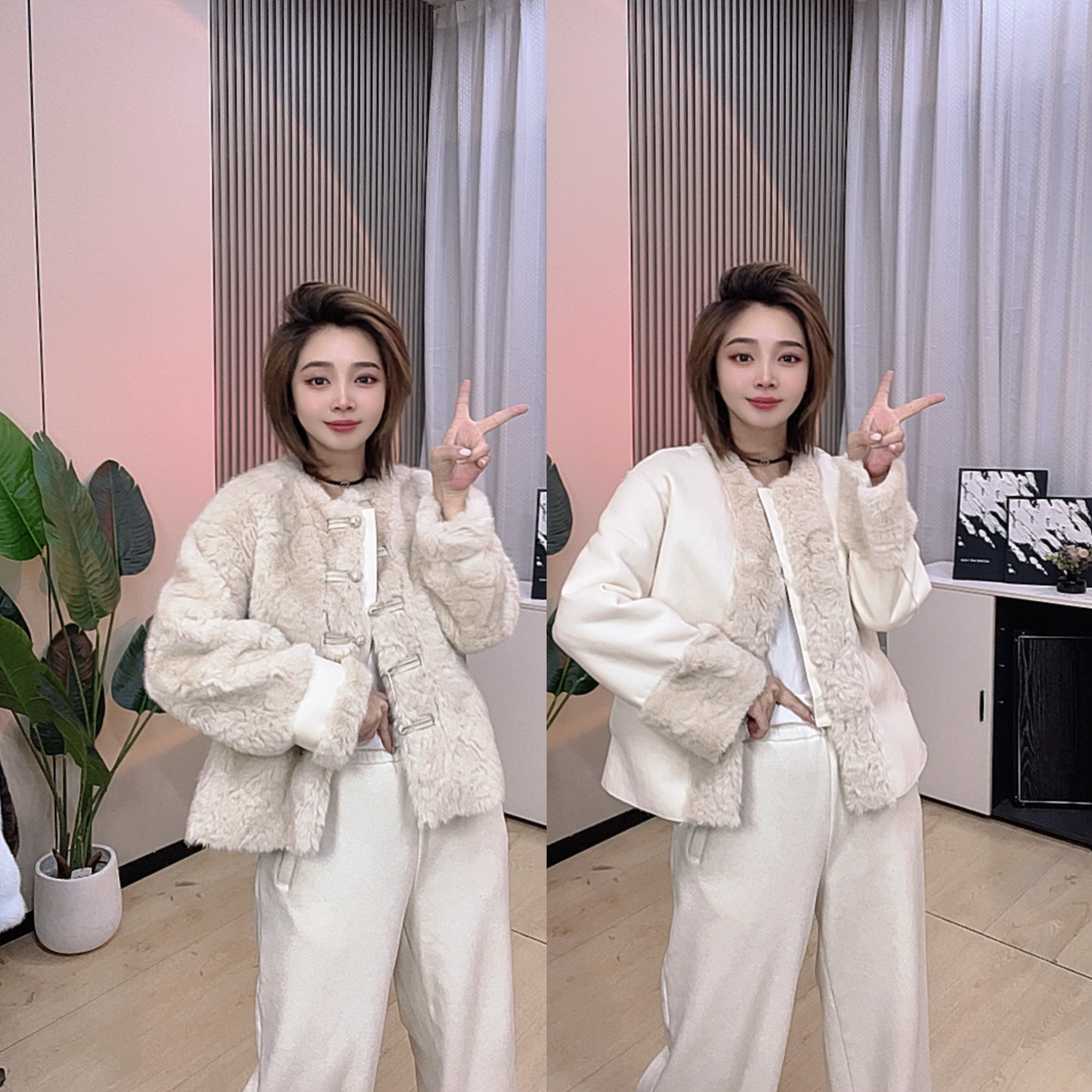 【萍萍推荐】海宁2025仿小胡羊两面穿毛毛外套