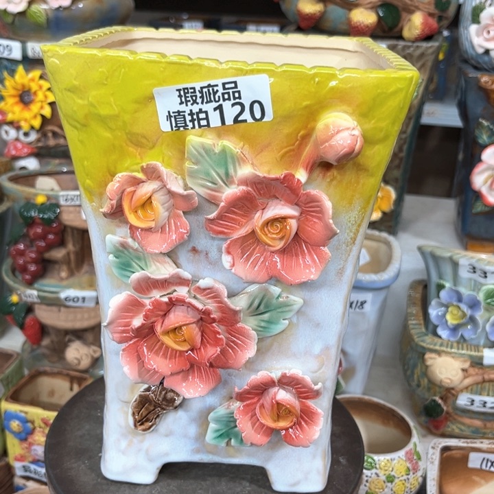紫砂花盆粗陶材质多肉花盆120