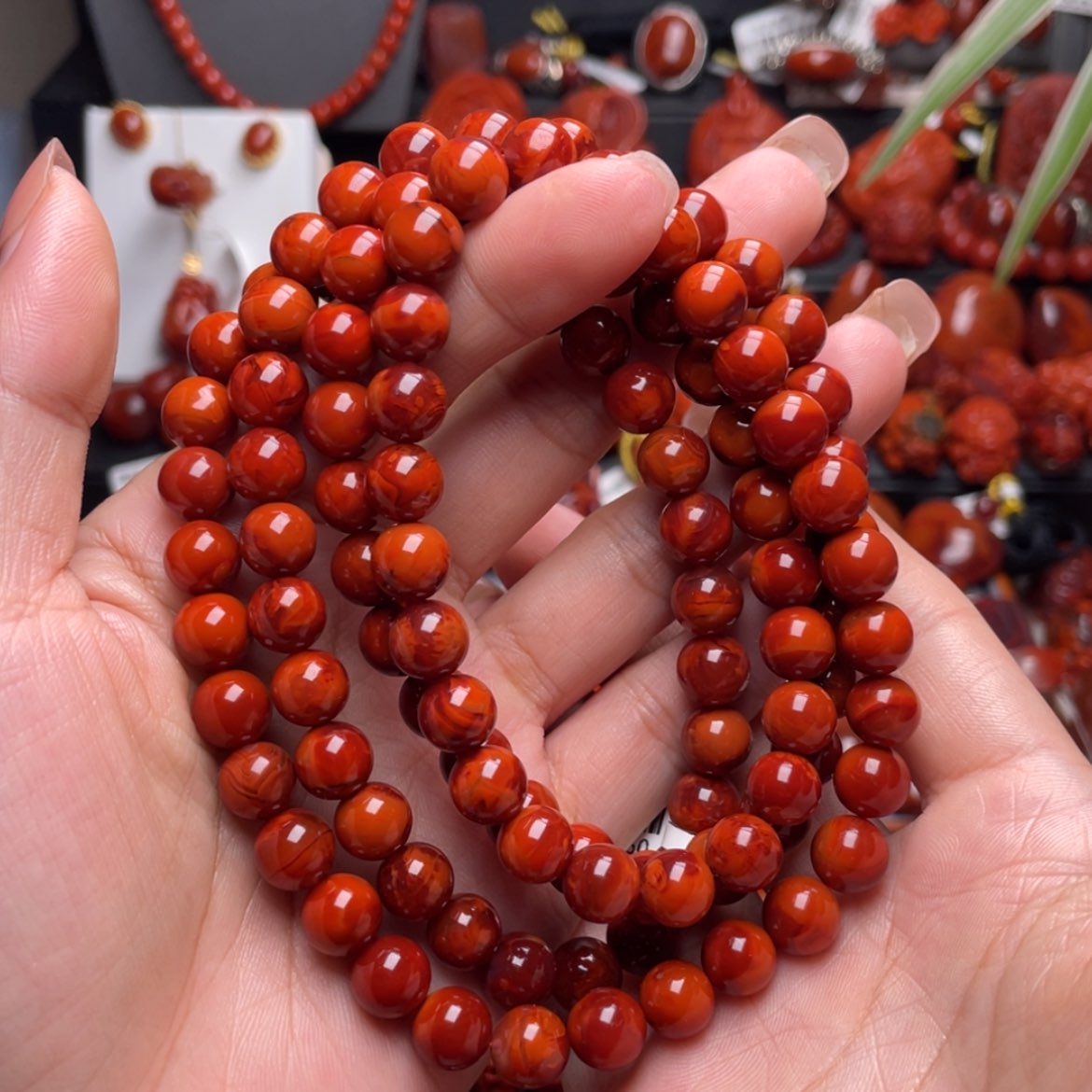【闪购商品】南红玛瑙9➕佛珠未镶嵌一****的