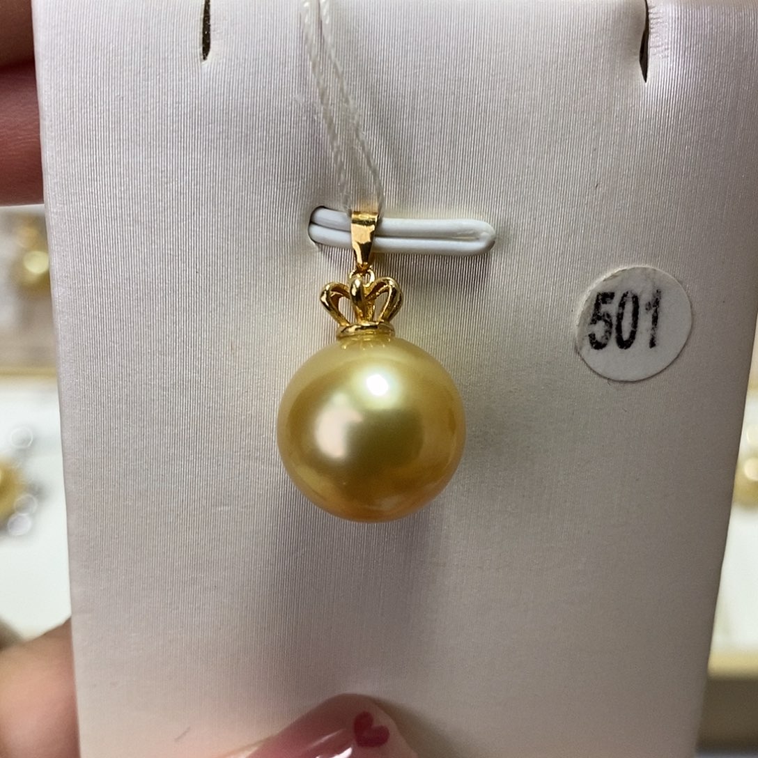 海水珍珠吊坠(不含链)18K金镶嵌