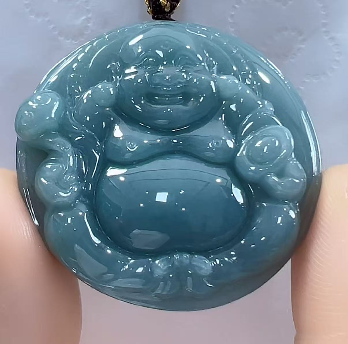 官方正品翡翠A货原创钱袋佛（多样性发货发一个）宽42-45厚10送绳