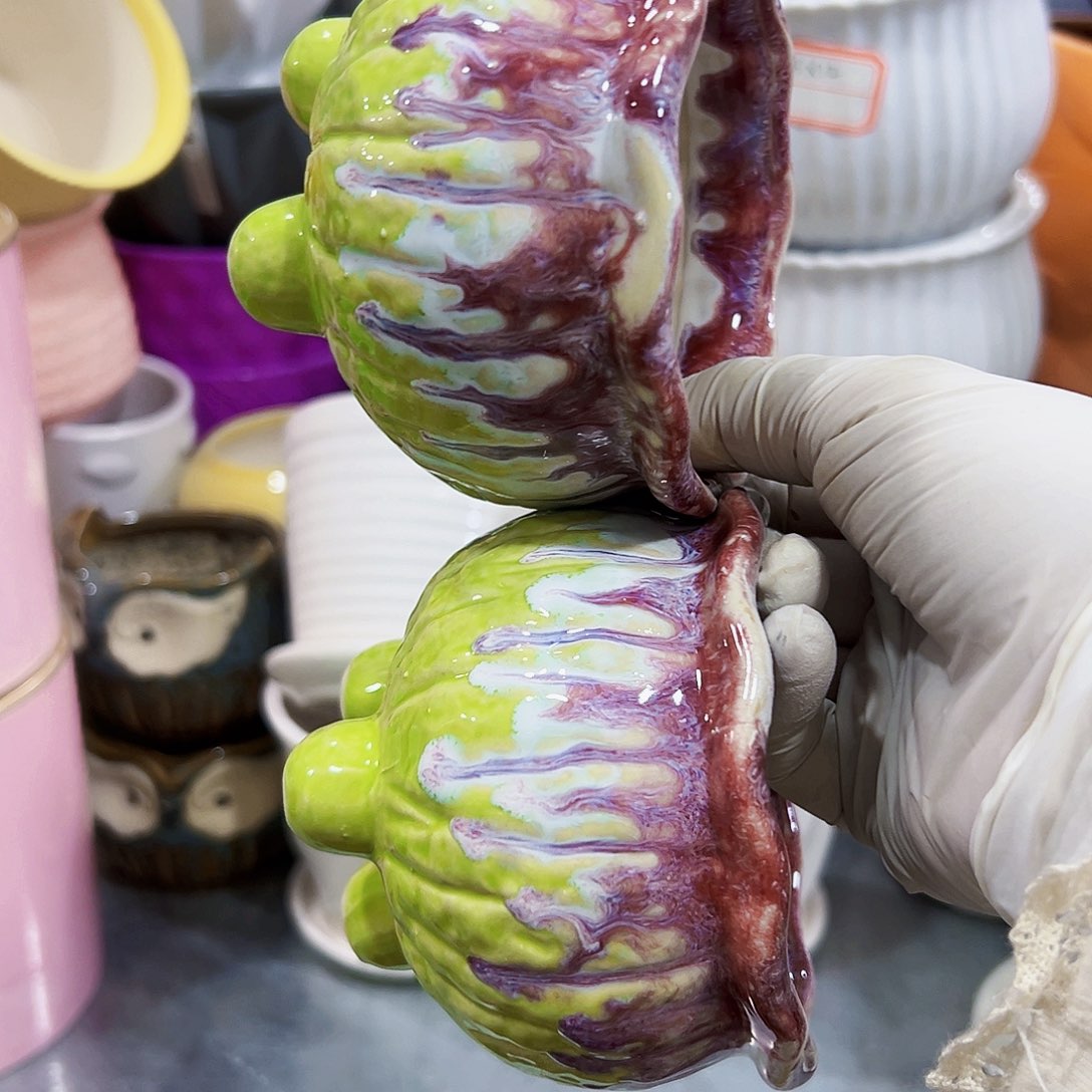 有孔，外贸尾单陶瓷花盆凑单10米包邮