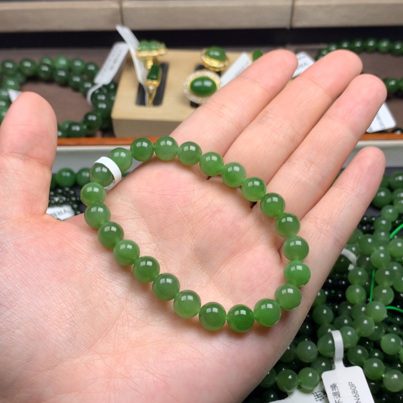 【闪购商品】手串未镶嵌和田玉（碧玉）九**十