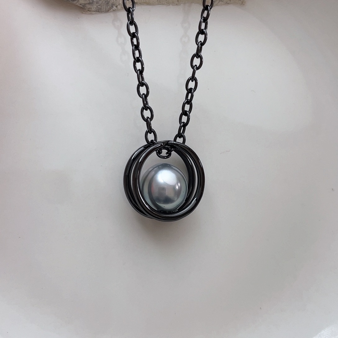 银S925镶嵌海水珍珠颈饰