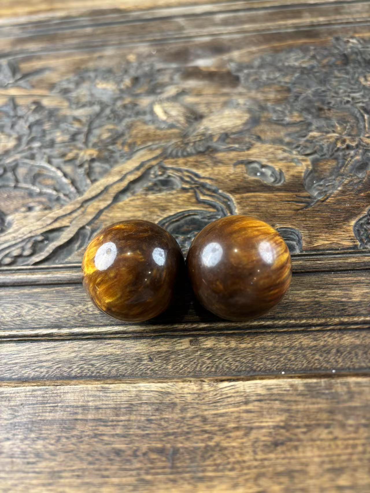 金丝海柳手球一对{小七甄选}