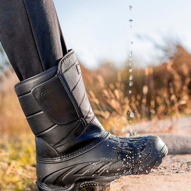 男士骑行雪地靴加绒加厚保暖钓鱼靴子防水防滑棉鞋骑行外卖冰钓鞋