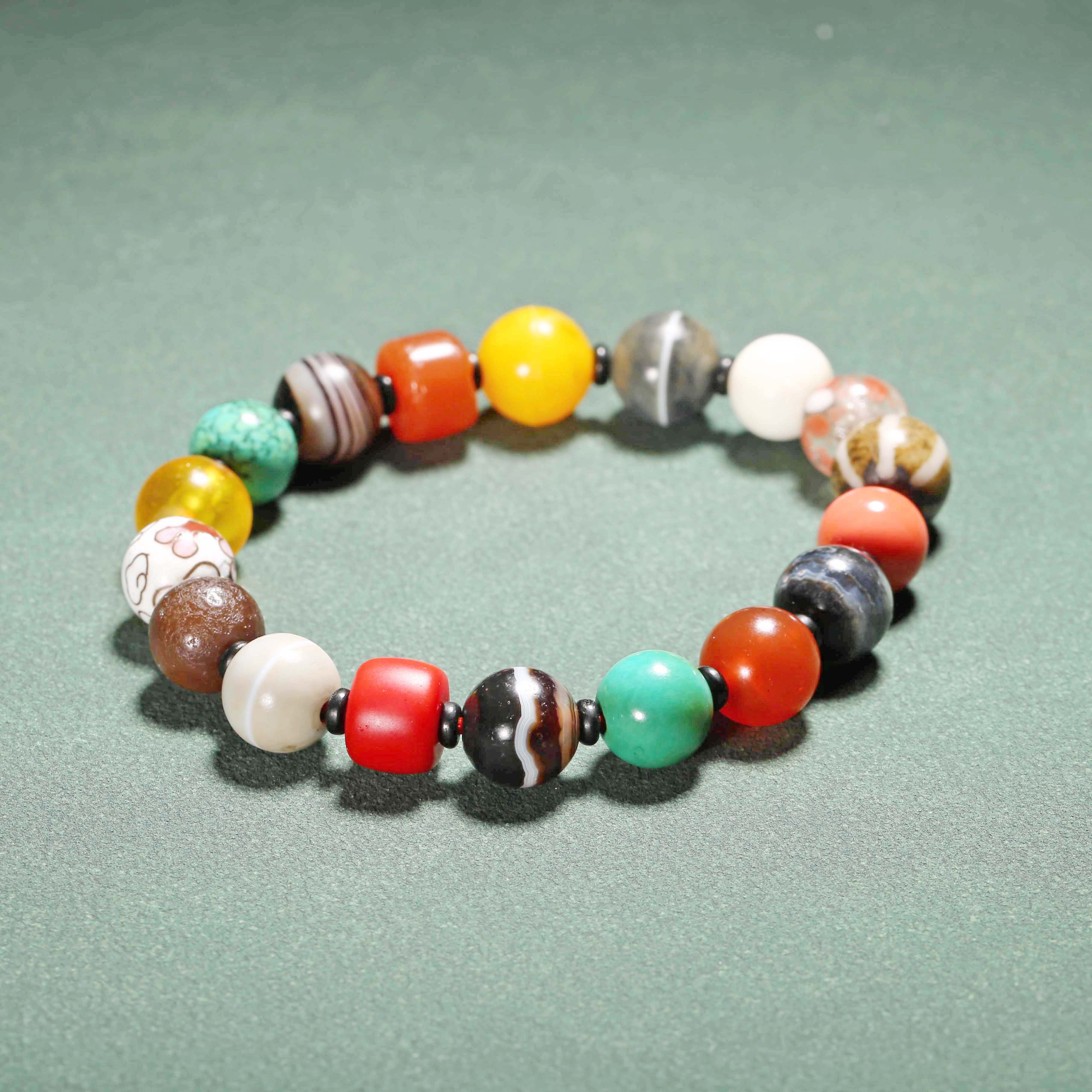 【济文阁】JFYG25010204民国 玛瑙琉璃邦迪克多宝手串