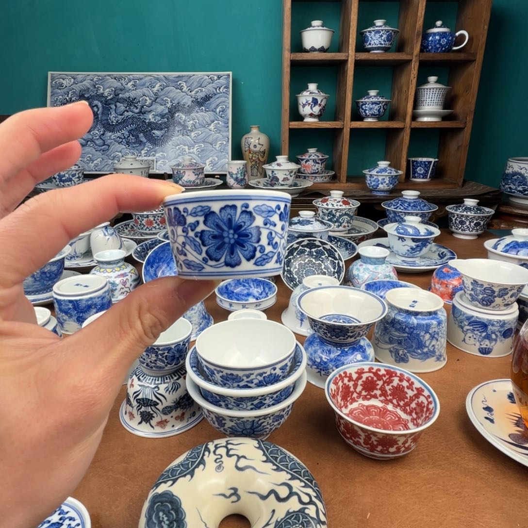 瓷片一口杯小容量哈哈哈哈哈哈