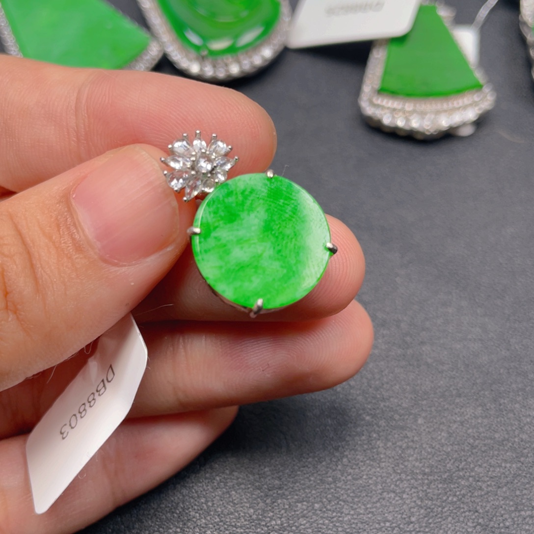 翡翠银S925镶嵌吊坠(不含链)