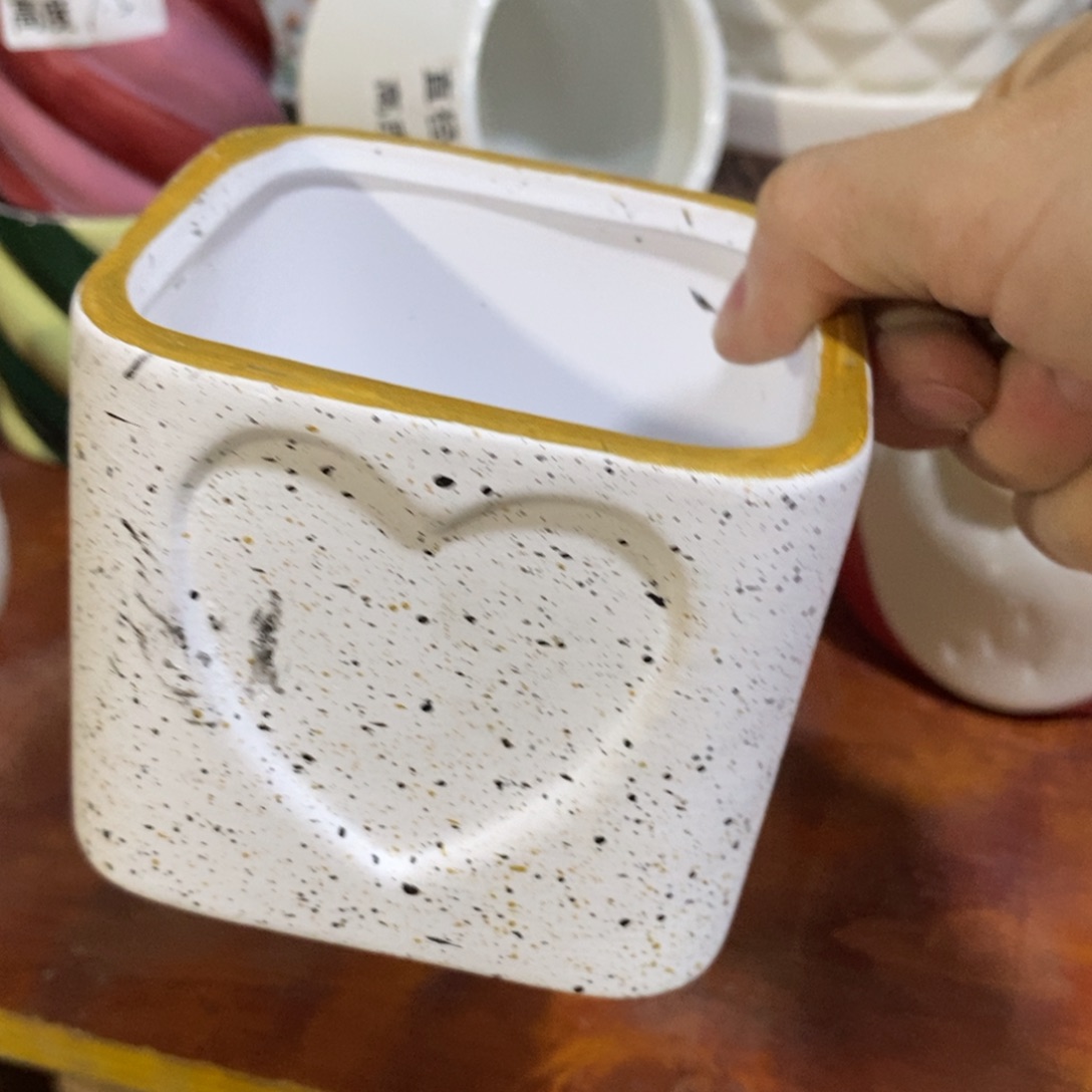 陶杯子陶盆有孔 瑕疵介意勿拍