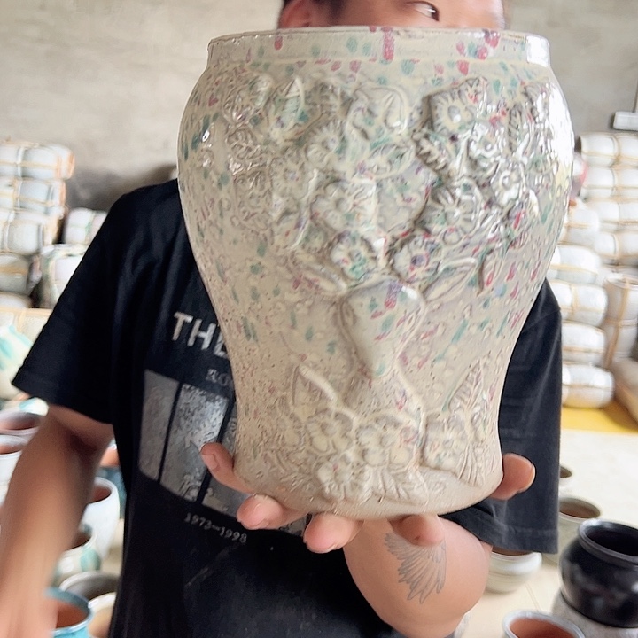 紫砂花盆高20口18