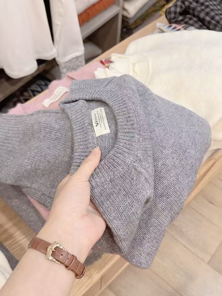 A11七言家 全毛灰韩系温柔风毛衣