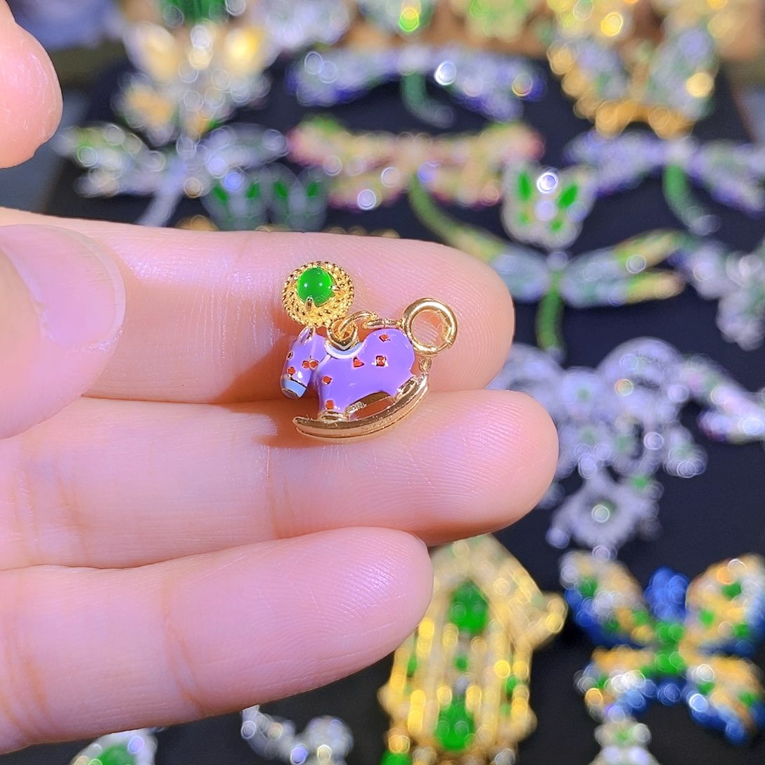 吊坠(不含链)银S925镶嵌翡翠