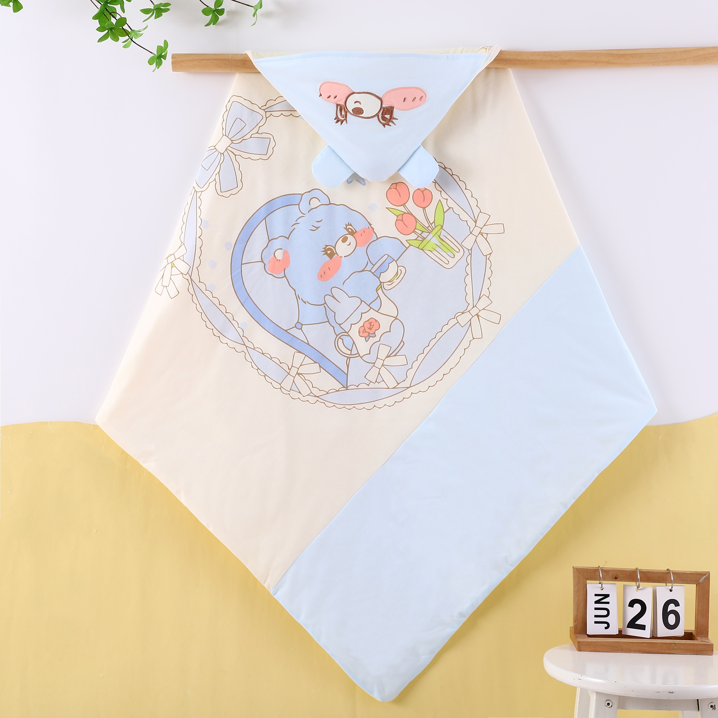 婴奢宝新生婴儿抱被初生襁褓巾宝宝外出产房用品防惊吓包被抱毯