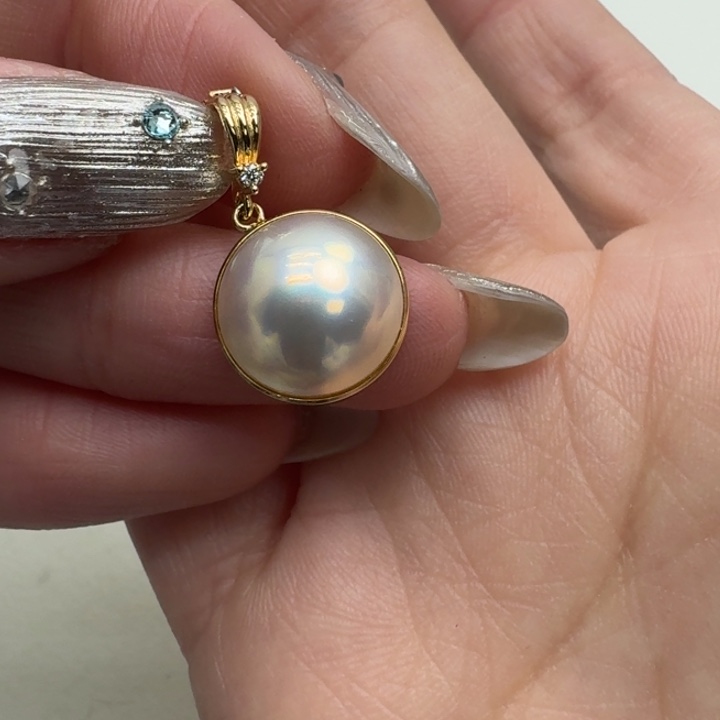 拼合珍珠（马贝珠）颈饰未镶嵌