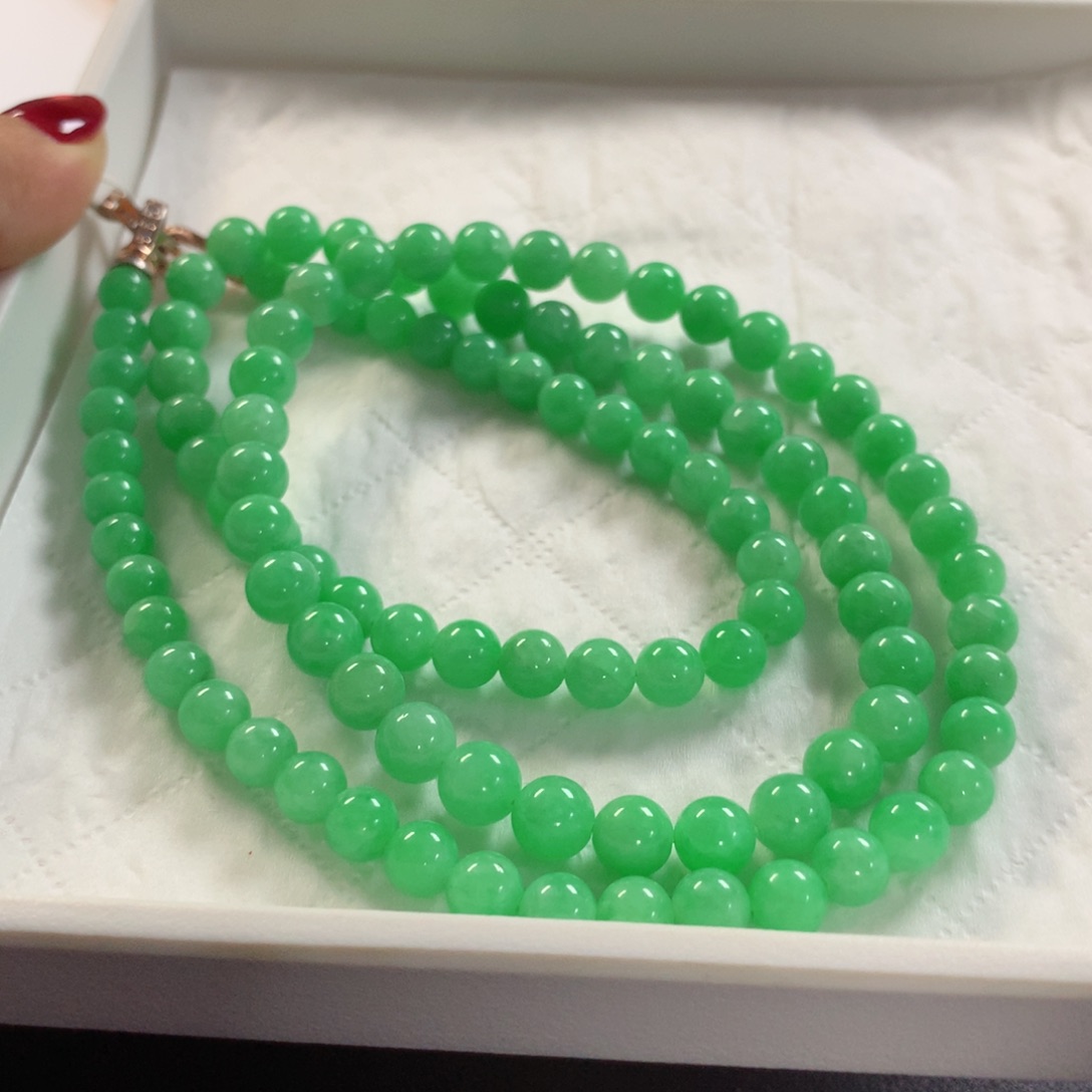 翡翠未镶嵌颈饰项链