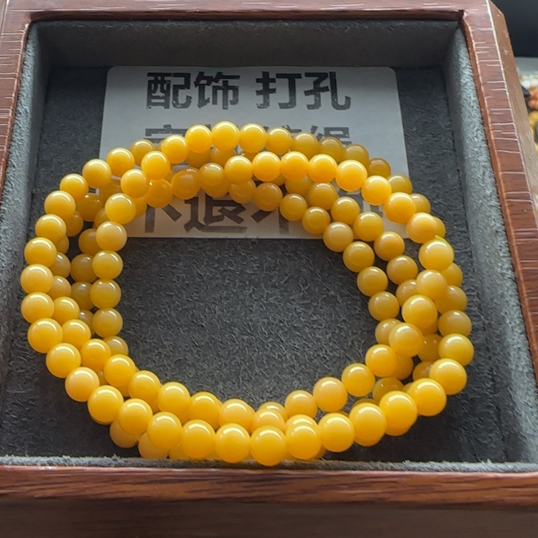 石英质玉（缅黄）手串未镶嵌