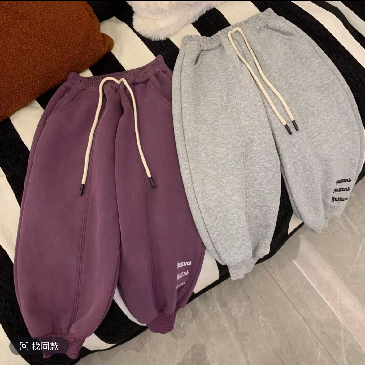 581哈哈家 女童冬季新款洋气韩版百搭时髦加绒保暖休闲裤