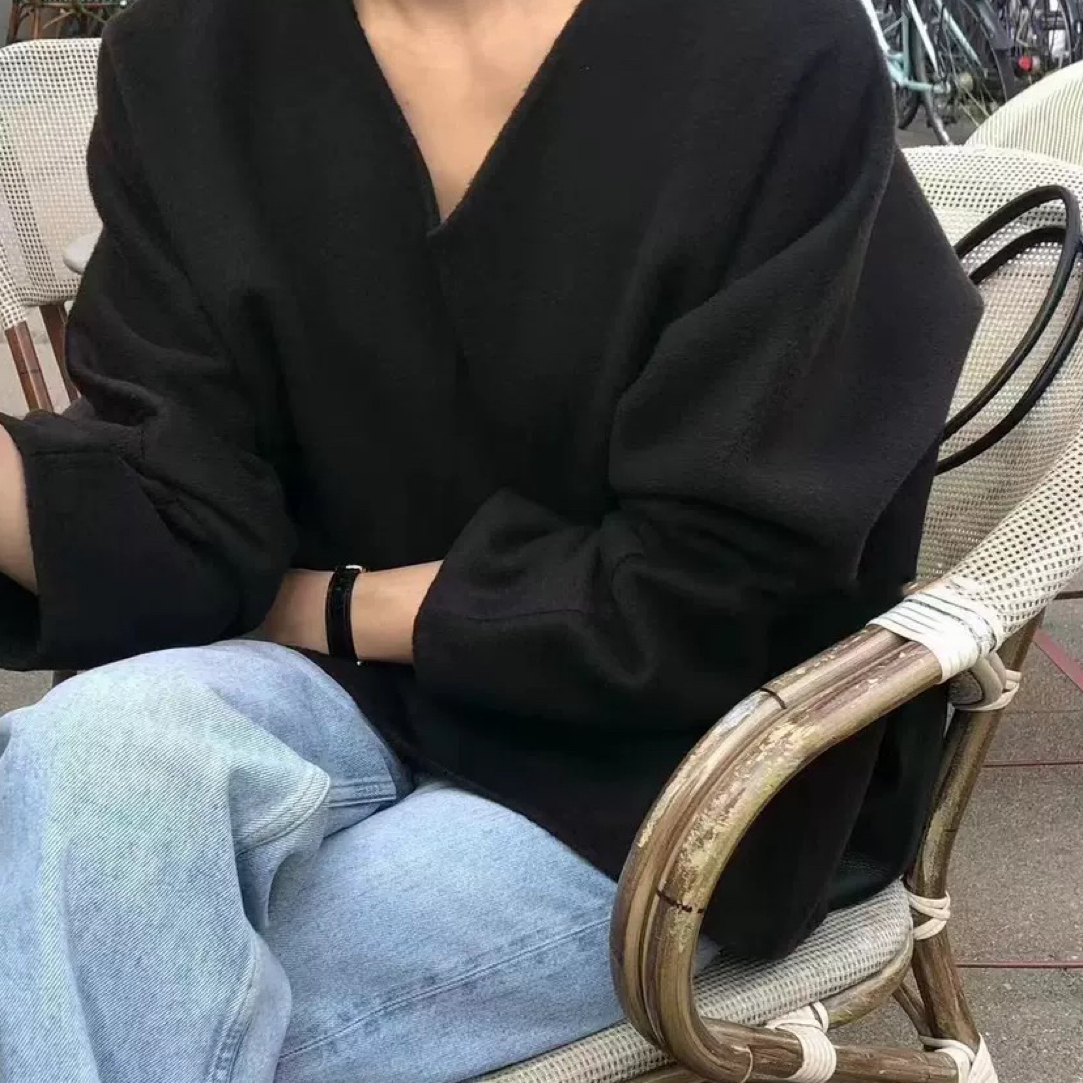 韩国Oun*e手缝双面羊羊套头大衣