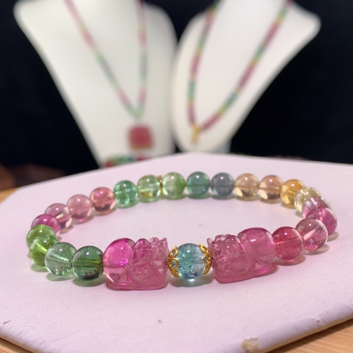 双色碧玺手链未镶嵌