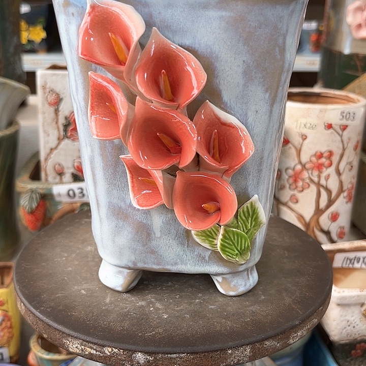 紫砂花盆粗陶材质多肉花盆