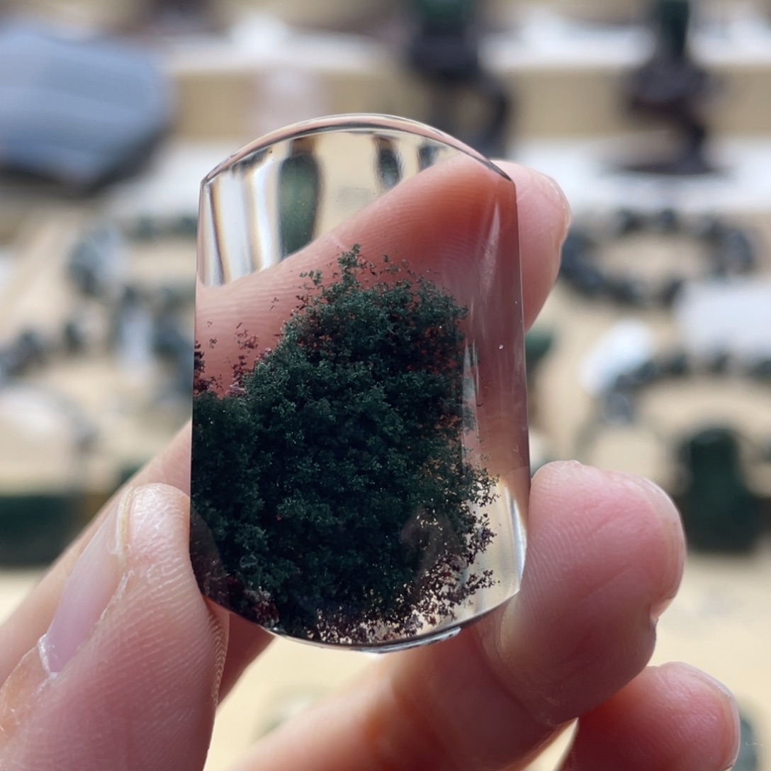 颈饰水晶未镶嵌绿幽灵吊坠