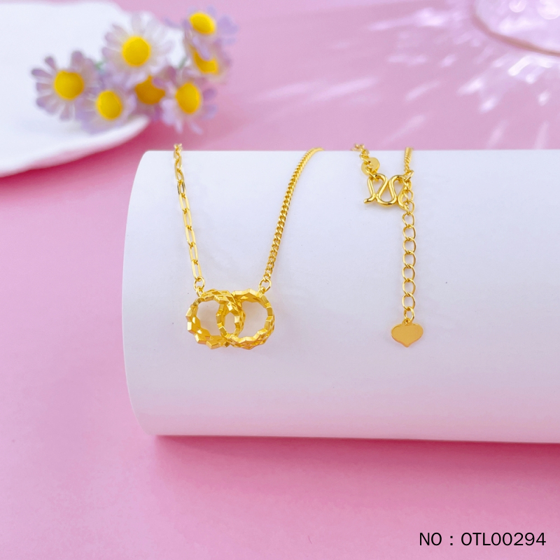 足金9999菱形环环相扣调节套链