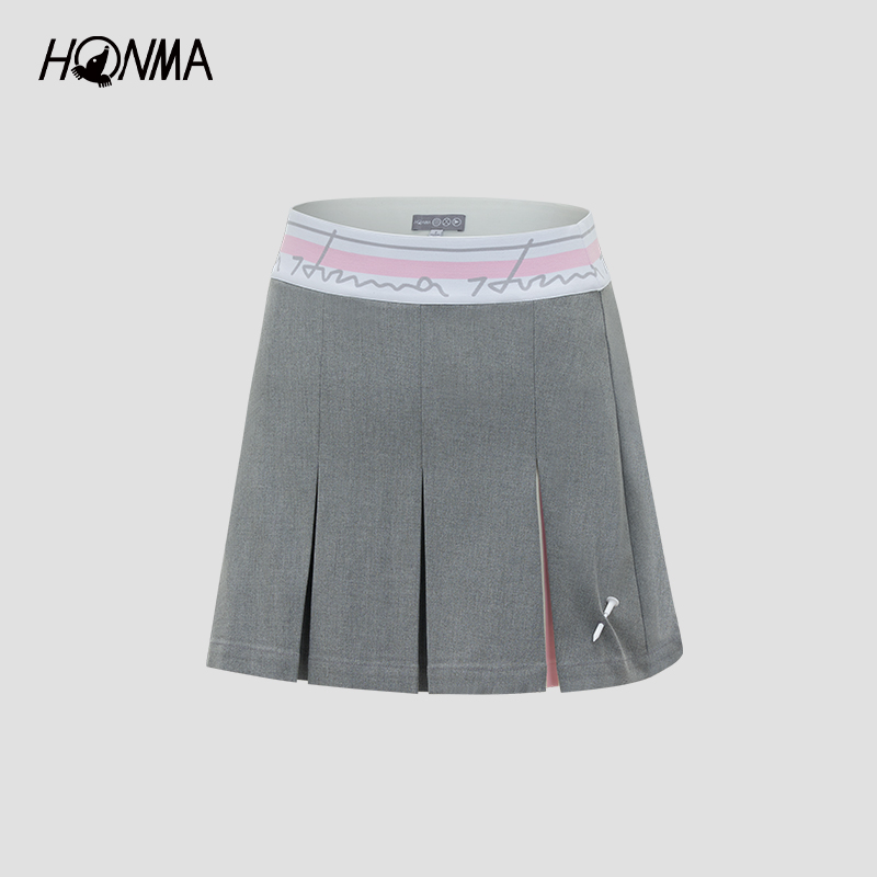 HONMA显瘦拼色女士短裙户外百褶裙女士HWJQ902H307