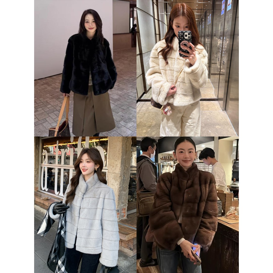 阳初云层 仿天鹅绒环保水貂皮大衣皮草女冬毛毛外套25冬新款