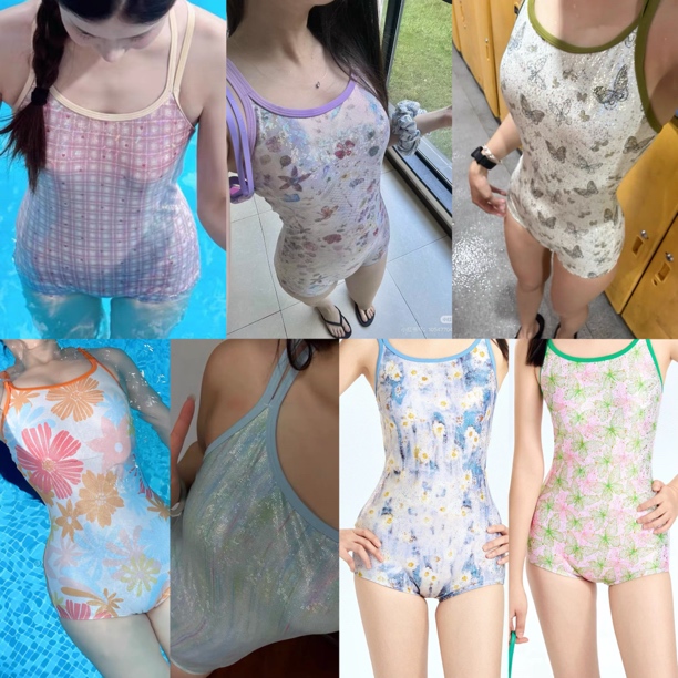 [平角合集】女性平角保守大码带胸垫专业训练竞速游泳馆专用泳衣