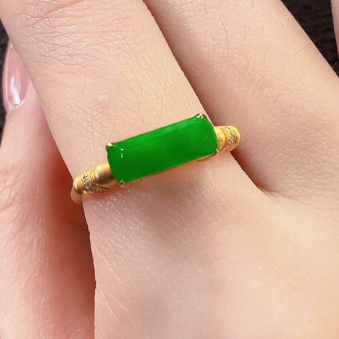 翡翠戒指18K金镶嵌【福利款】签收后24小时鉴赏期