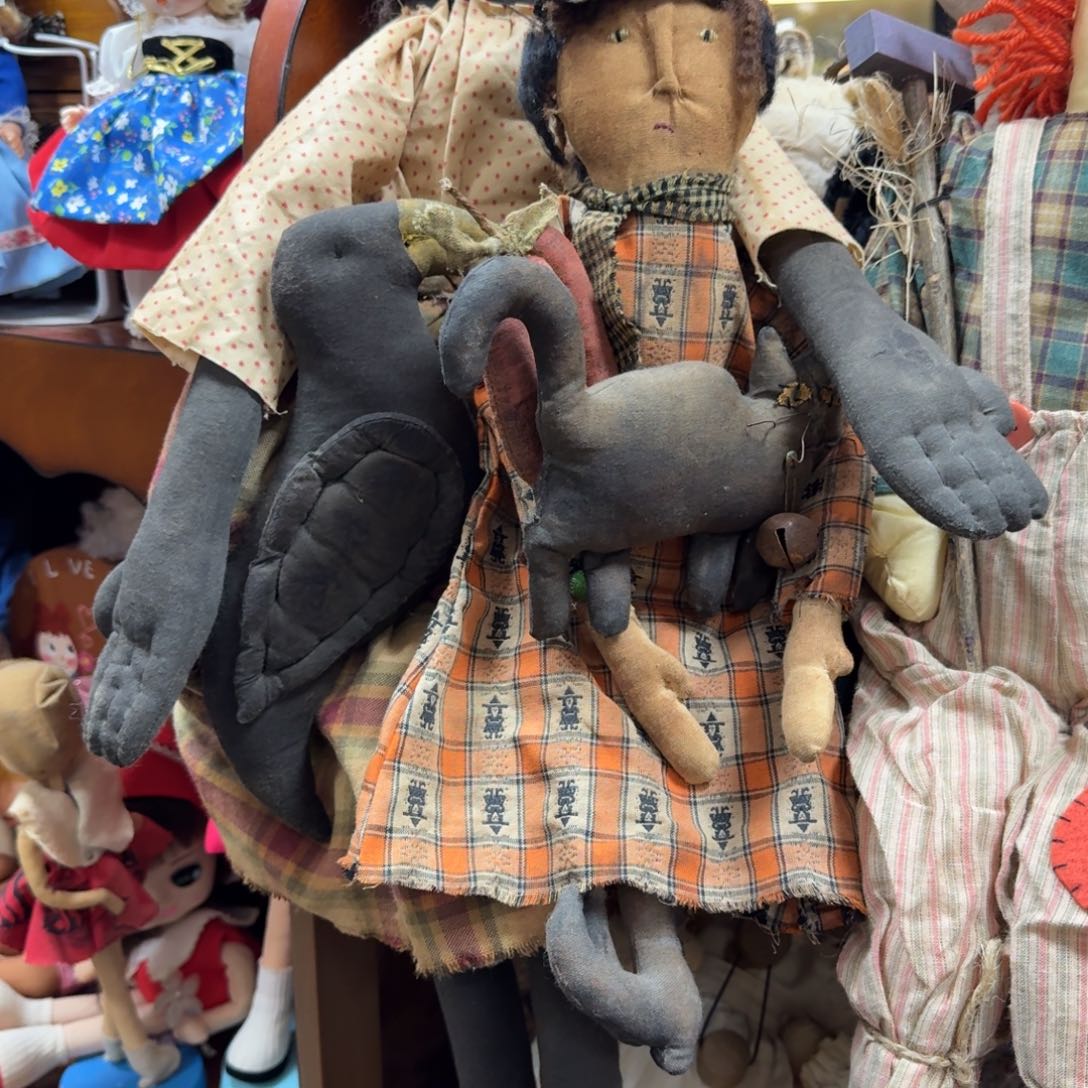 毛绒Roc专属打包乌鸦软雕加黑猫女巫娃娃