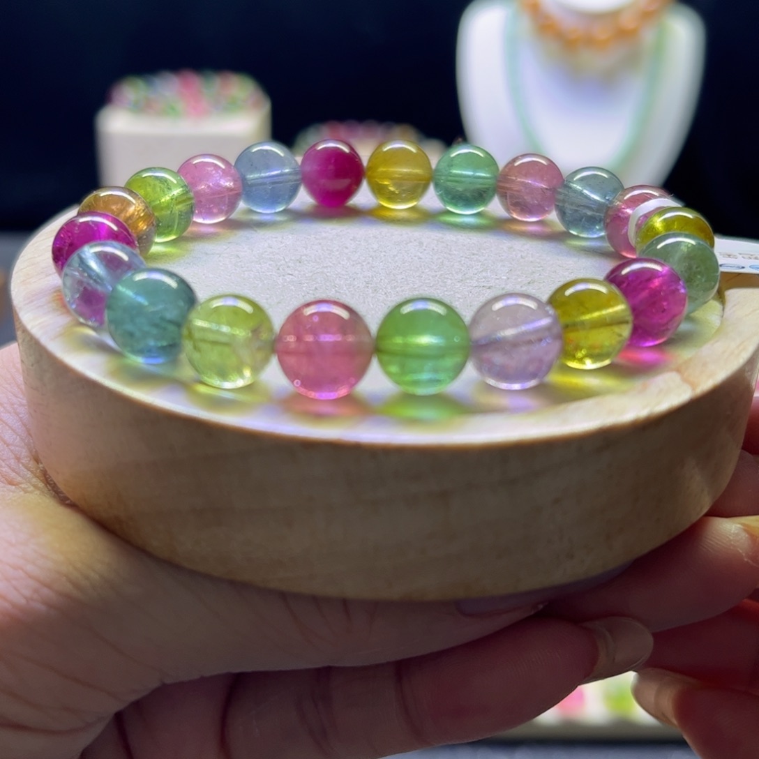 碧玺未镶嵌手链糖果9.3mm