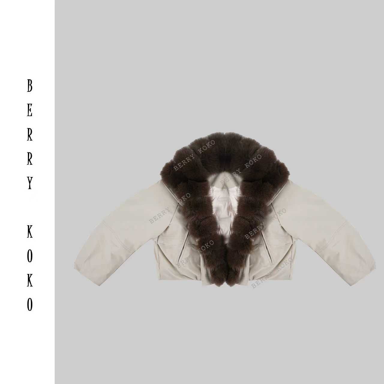 秋冬高品质重工洗水工装款“狐狸毛”领内里“鹅绒”复古派克服 W141