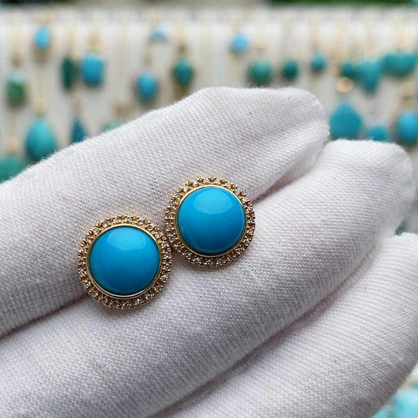 【闪购商品】绿松石配饰18K金镶嵌卓*