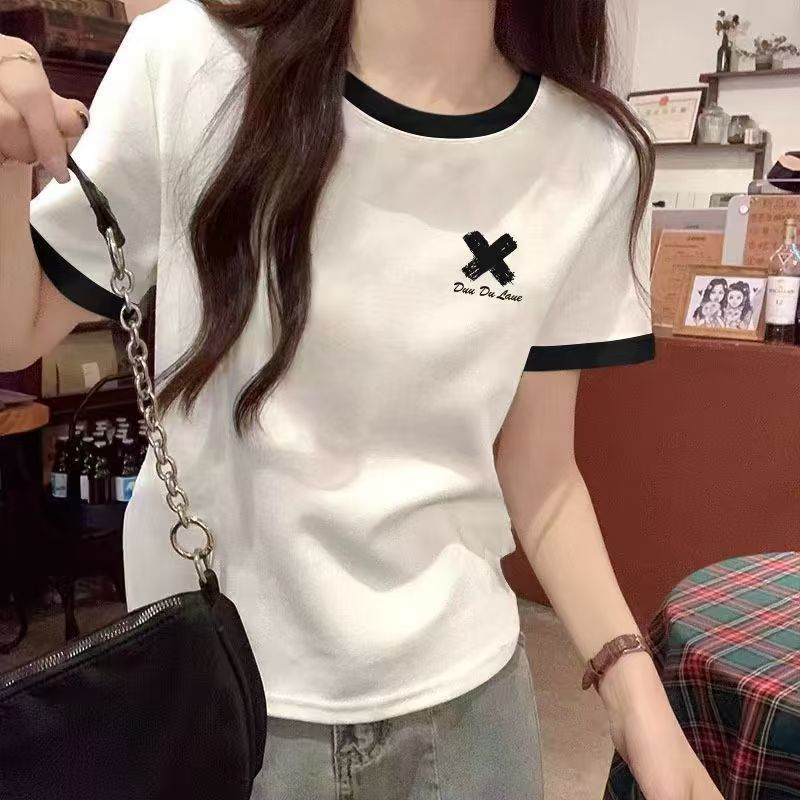 【爆款·正肩T】小个子修身显瘦T恤上衣短袖t恤女百搭T潮小众