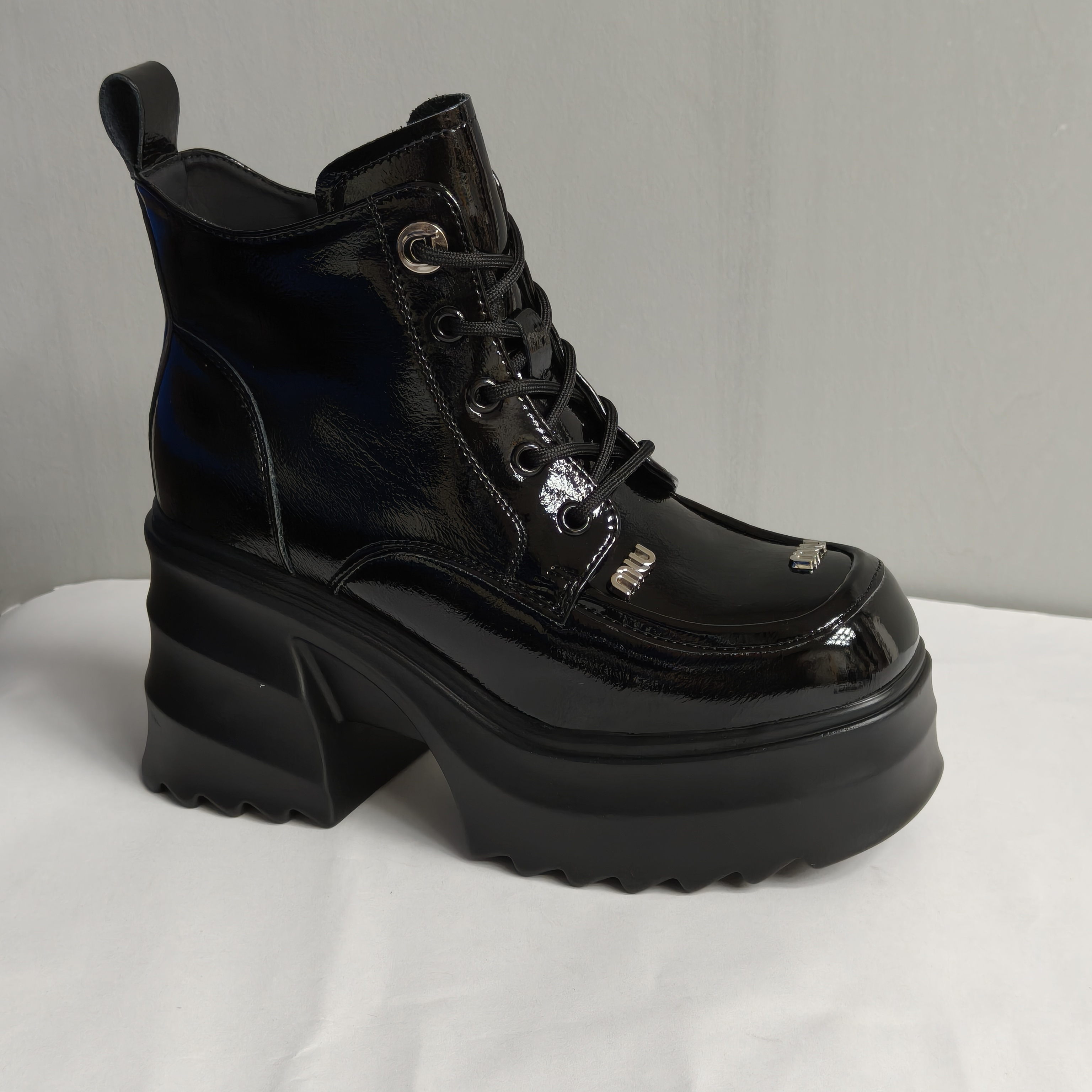 增高9cm小皮鞋女英伦风2024新款夏季松糕厚底乐福高跟鞋子单鞋