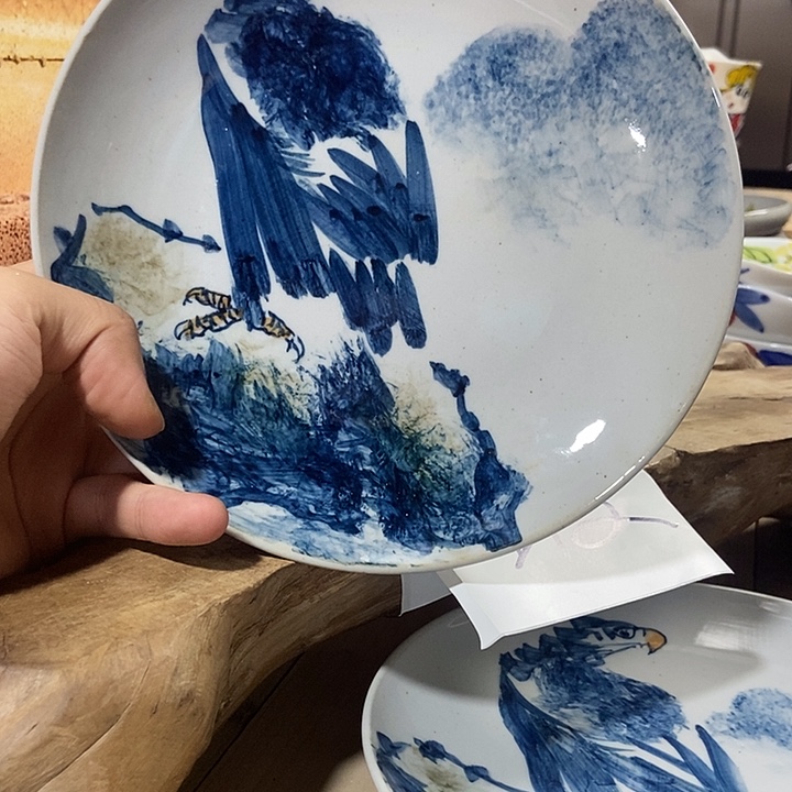 暇疵景德镇手绘高温釉下彩
