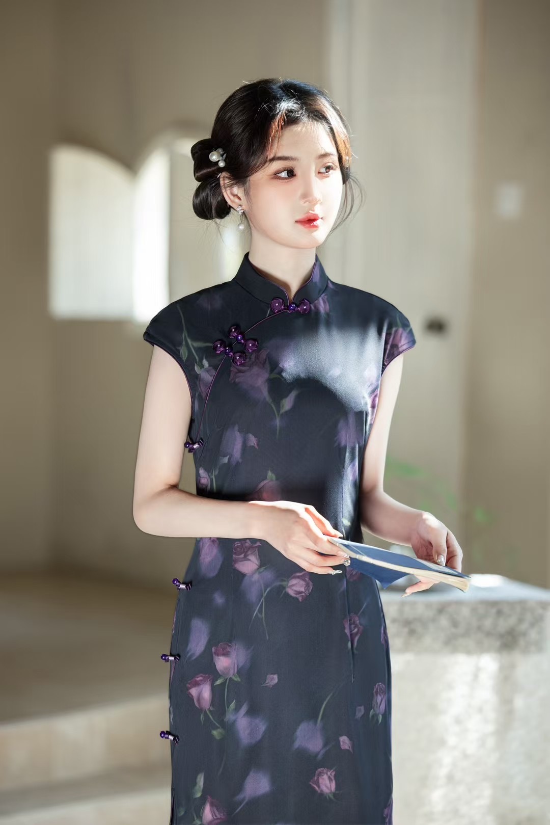 652 （紫玫瑰）夏季时尚旗袍夏季国风气质少女显瘦春夏修身中国风
