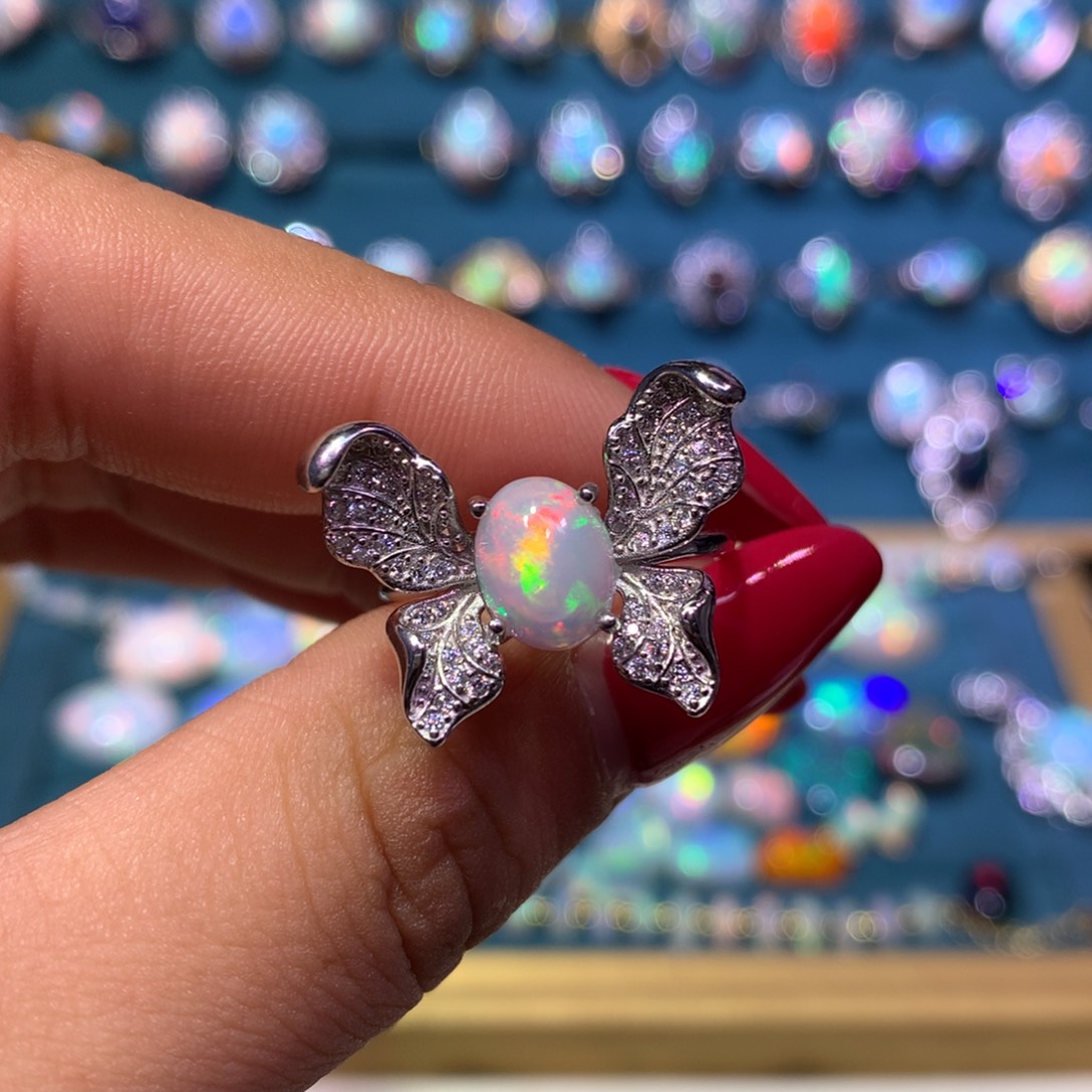 欧泊银S925镶嵌戒指款